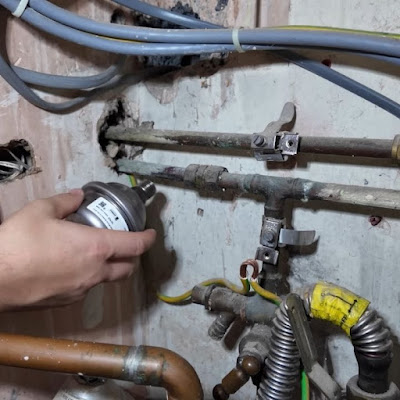 Gas line and water supply connections serviced by Reliable Plumbers Dallastown